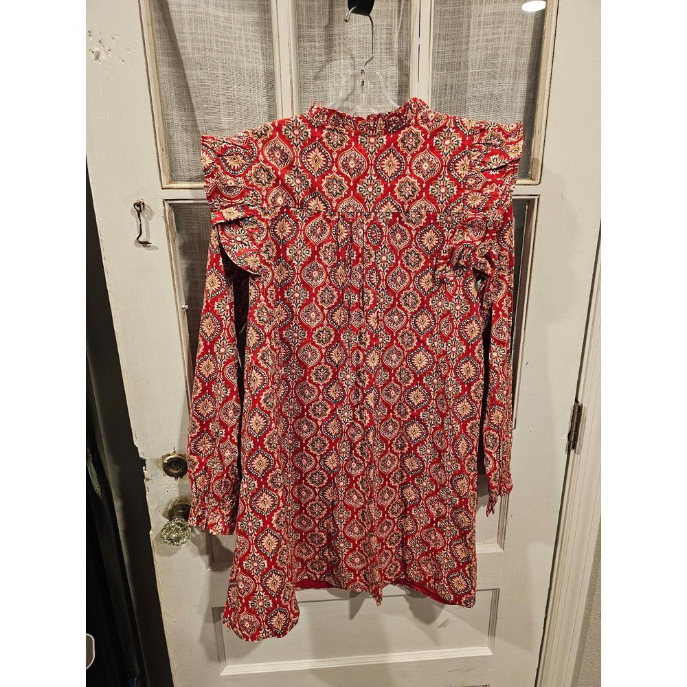 &Merci‎ Red Patterned Longsleeve Dress Women's Size Small - Picture 5 of 5